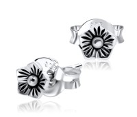 Vintage Flower Silver Ear Stud STS-3453